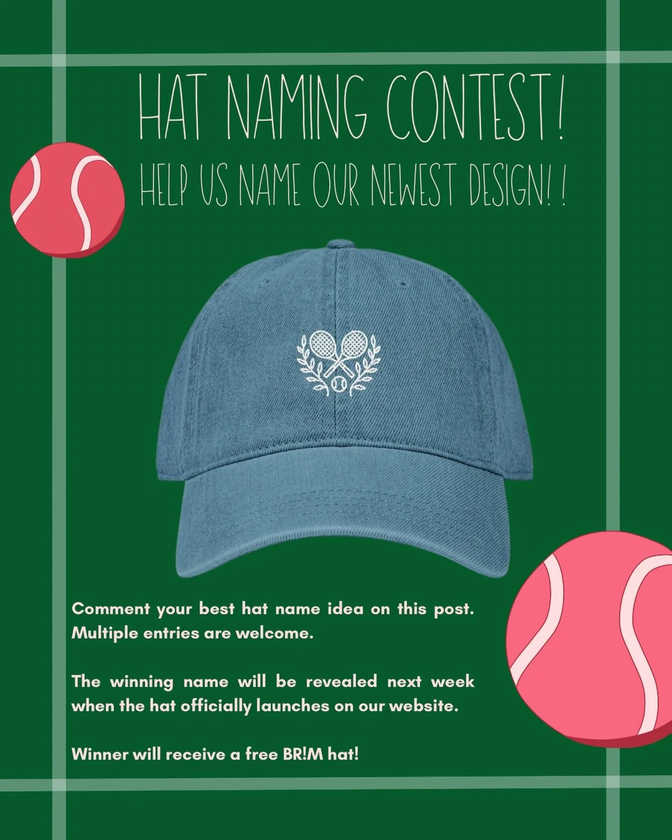 🚨New Contest Alert 🚨 
Help us name our new design! Comment your best hat name idea on this post!

Submit your ideas by March 18 to be considered.

The BR!M Team will choose a winner based on creativity and BR!M spirit!

The winner will receive a fr