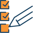 A checklist with three items and a pen checking off the last box.