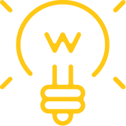 Light bulb icon inside a circle, symbolizing an idea or innovation.