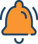 A default bell icon with a yellow-orange bell and blue accents.