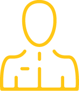 Outline of a person in a suit and tie