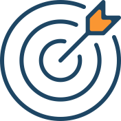 A target with an arrow hitting the bullseye.