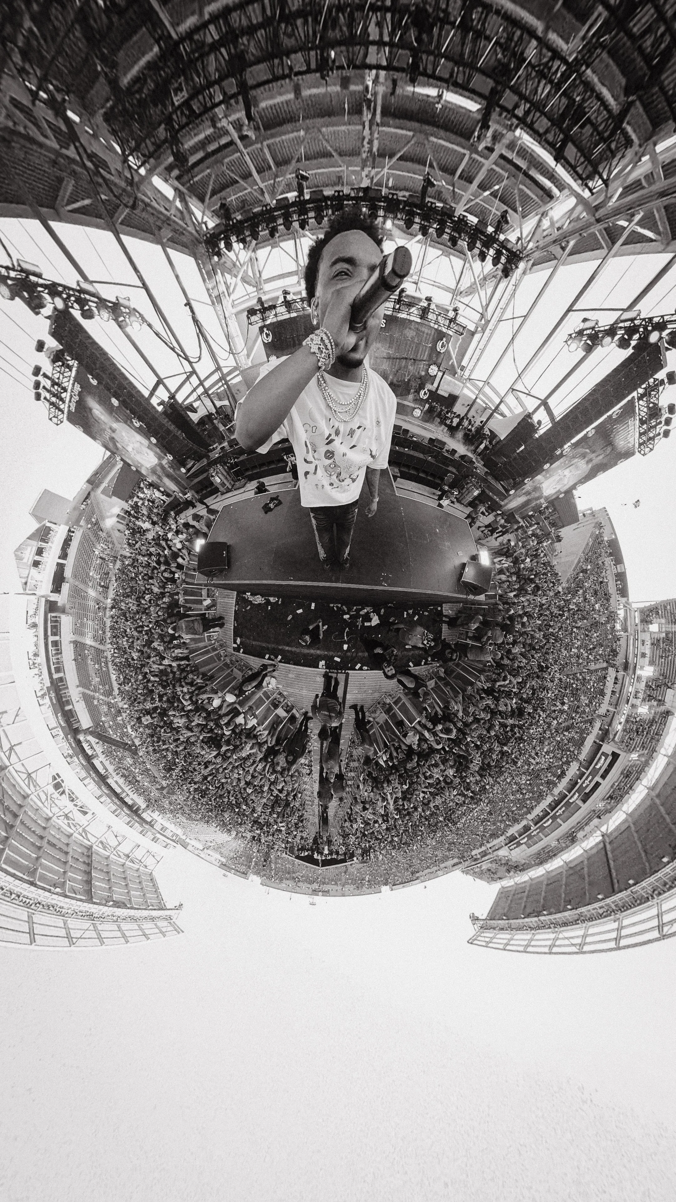360 behind the scenes stage view of G Herbo performing at Summer Smash by Lyrical Lemonade at SeatGeek Stadium, captured by DiverCity Artistry during live event production.