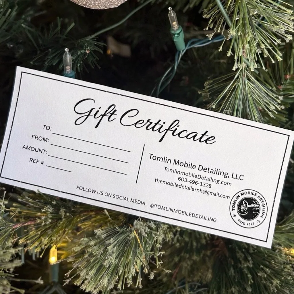 A clean car without leaving home? Yes please.
Our mobile detailing gift certificates make the perfect stress-free gift this season.
🎁 Easy to buy.
🚗 Convenient.
✨ Always appreciated.
DM us to purchase or call us today! 603-496-1828
