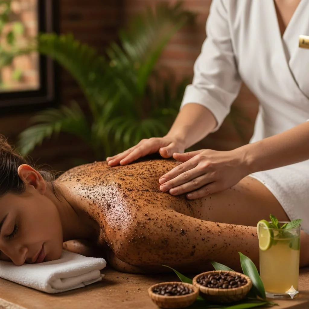 Detoxifying coffee scrub and massage near Playas del Coco, Costa Rica