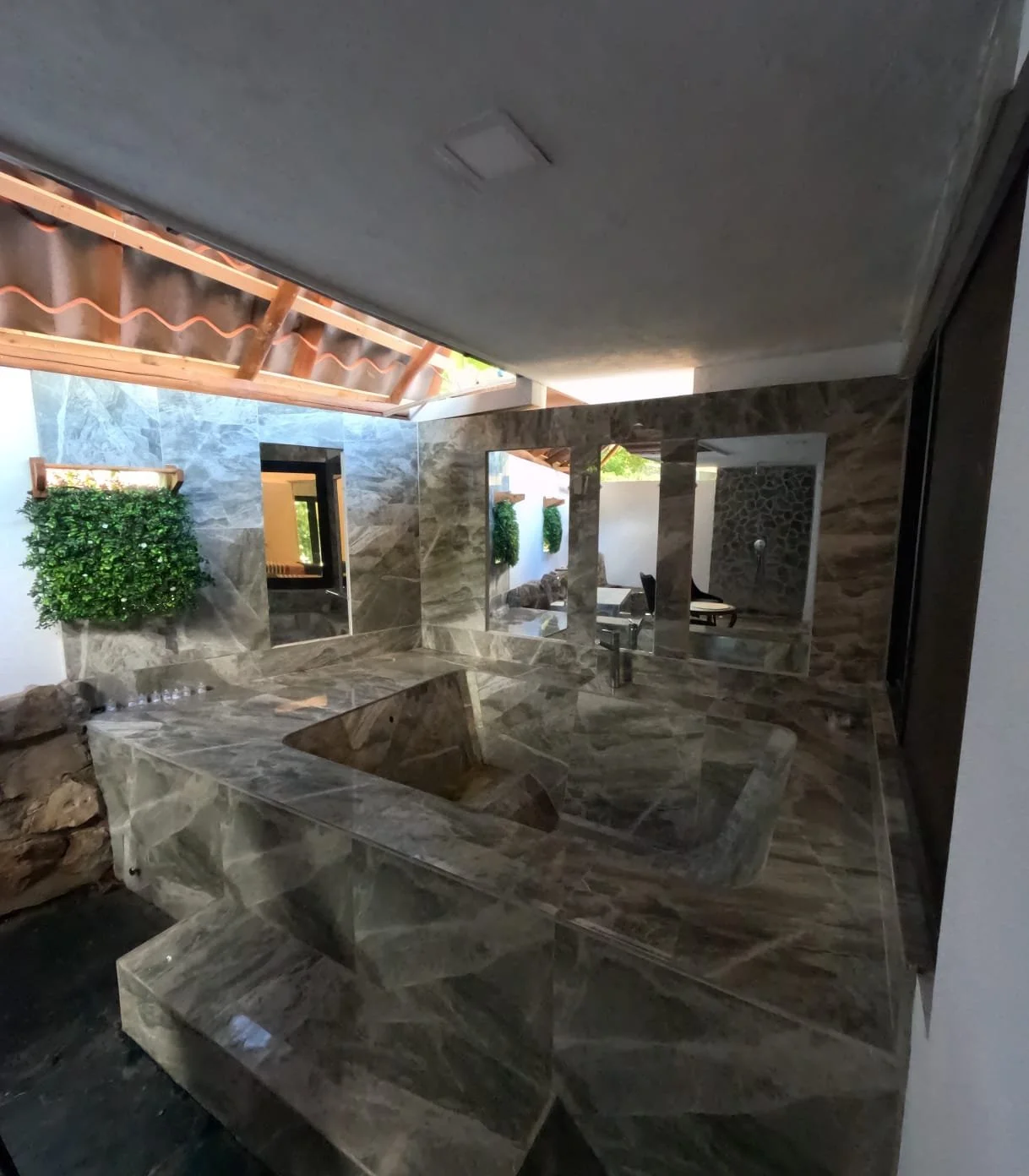Indulge in our exquisite Luxury Spa Bathroom and private facilities at Salterra Wellness. Featuring elegant marble finishes and thoughtful design, this space offers ultimate privacy for your relaxation journey. Experience premium hydrotherapy or simp