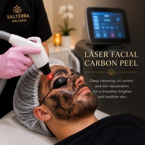 Hollywood carbon peel laser facial treatment for deep skin cleansing and rejuvenation in Costa Rica at Salterra Wellness