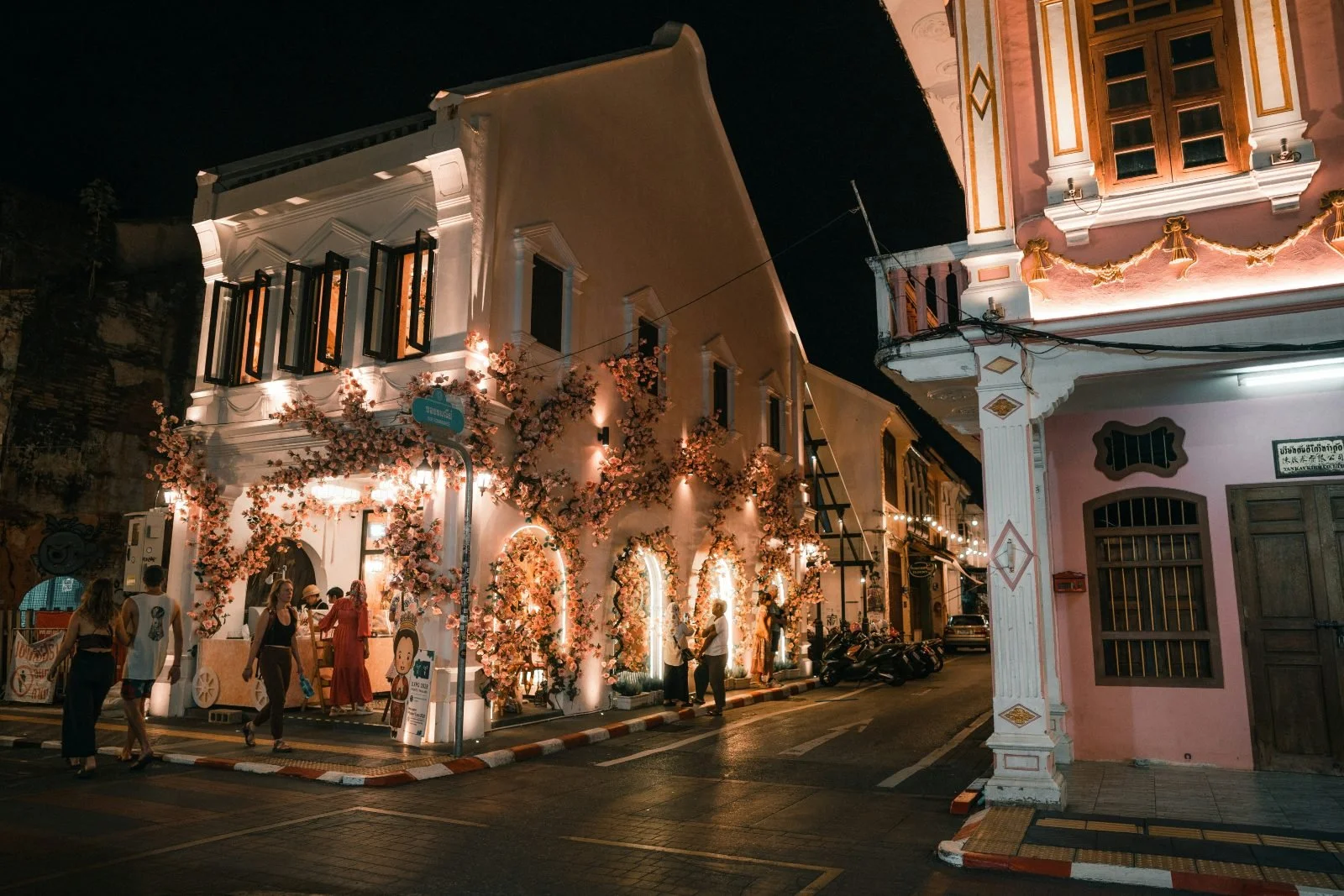 Phuket Old Town - Soi Romanee at Night