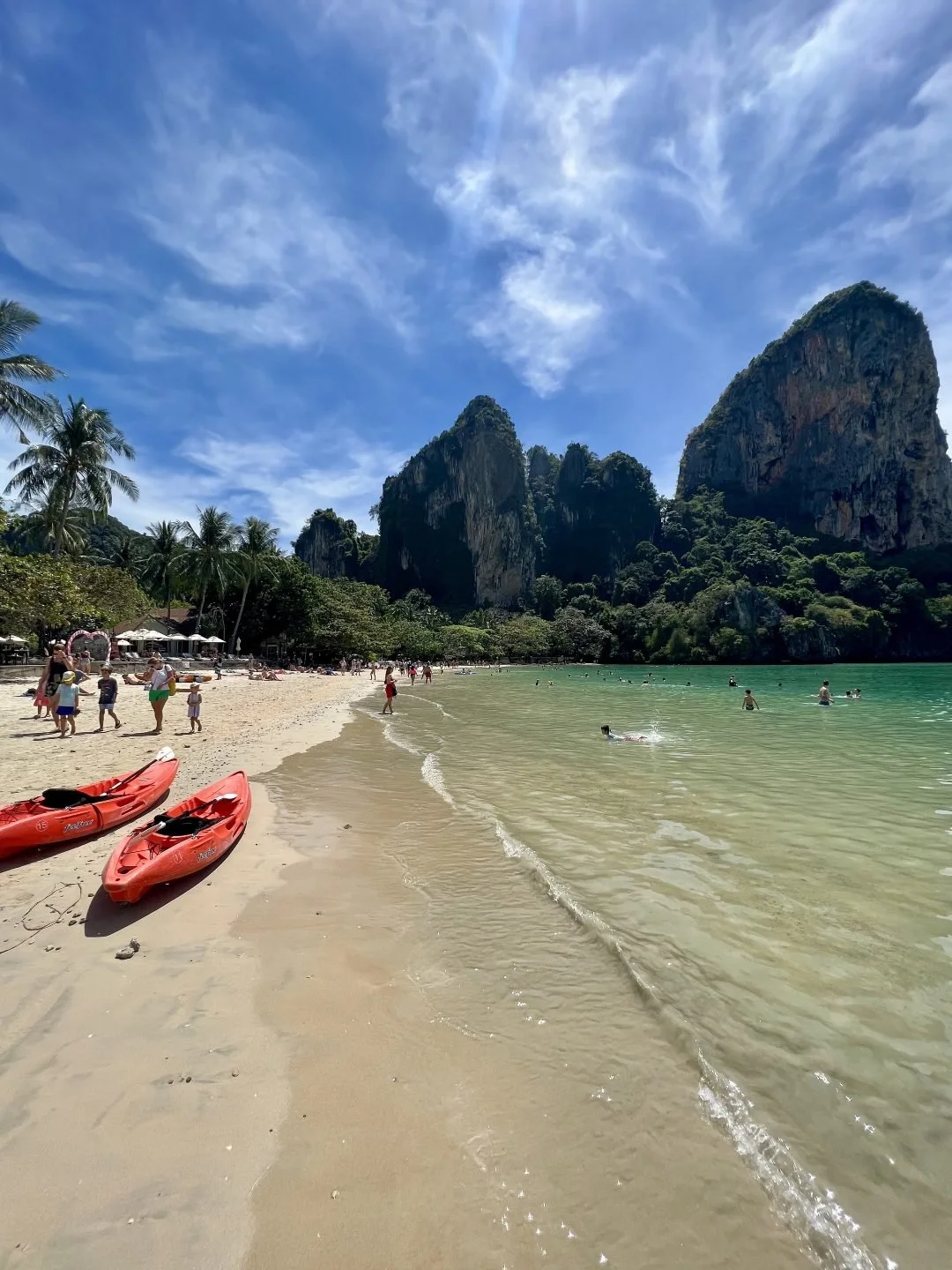 Swimming at Railay West Beach