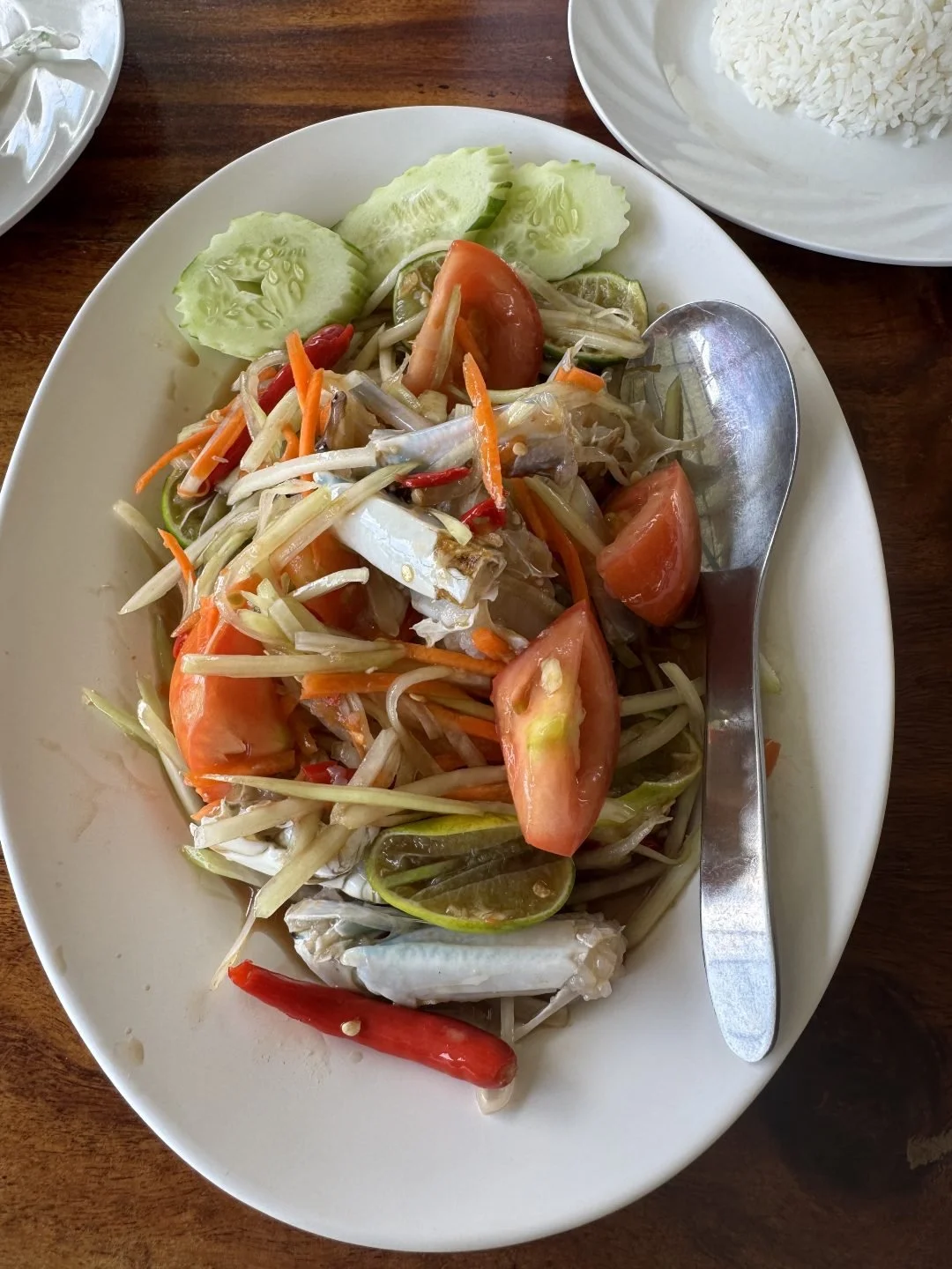 Thailand Travel Tips - Som Tum with Fresh Blue Crab