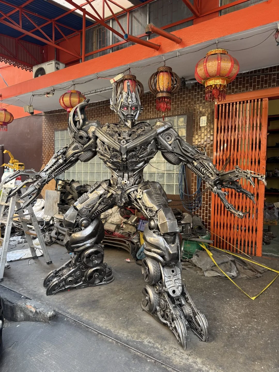 Song Wat Road - Talat Noi Transformer Scrap Metal Sculpture