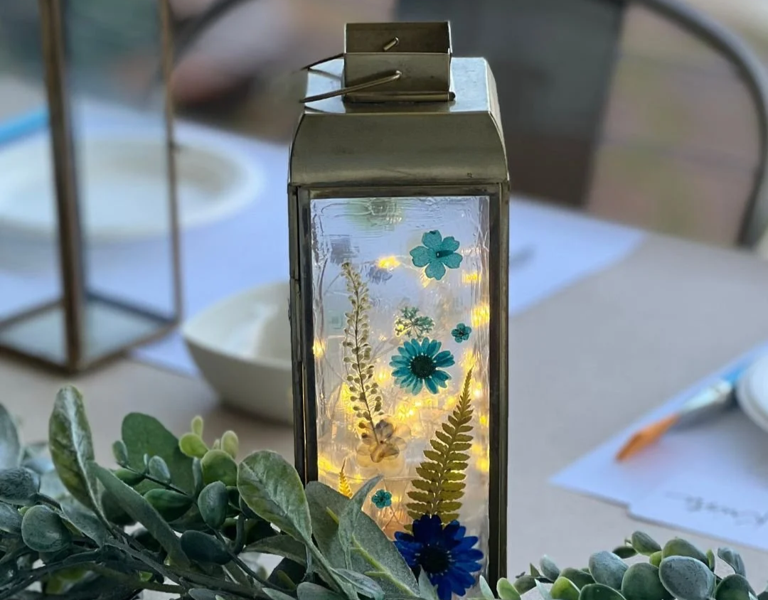 Bohemian Floral Glass Lantern