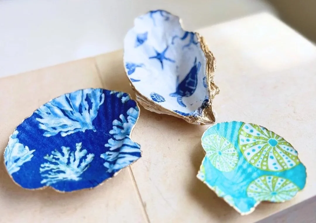 Decoupage Shell Trinket Dishes