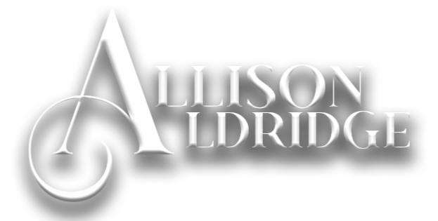 Black background with white text displaying 'Allison Aldridge' in stylized font.
