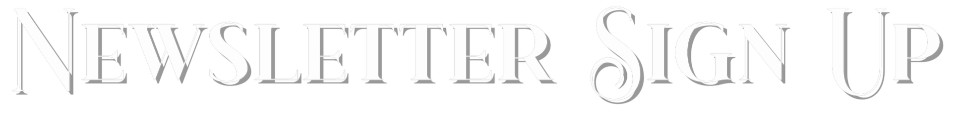 Text reading "Newsletter Sign Up" in a decorative font.