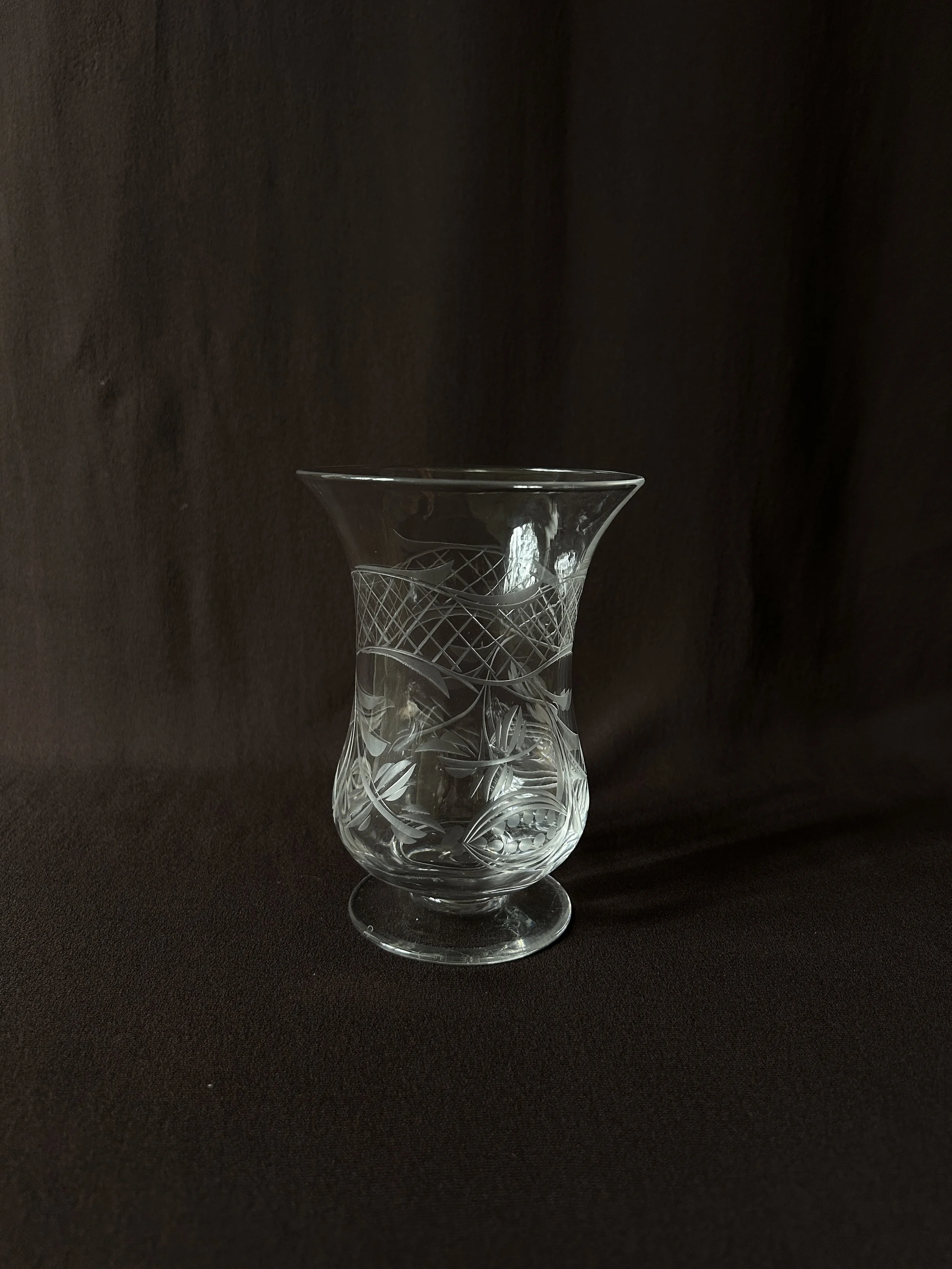 Etched Glass Vase