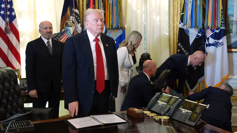 Trump Briefing Cut Short After Man Collapses in Oval Office