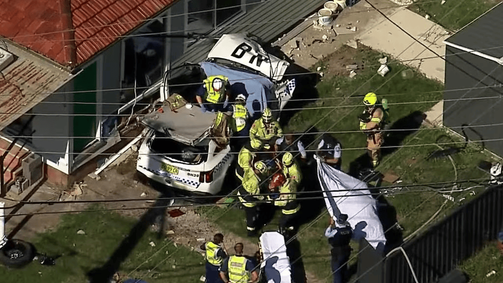 Police Officer Rescued After Patrol Car Crashes into Blacktown Home