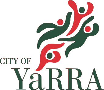 Logo of the City of Yarra featuring abstract human figures in red and green with the city name underneath.