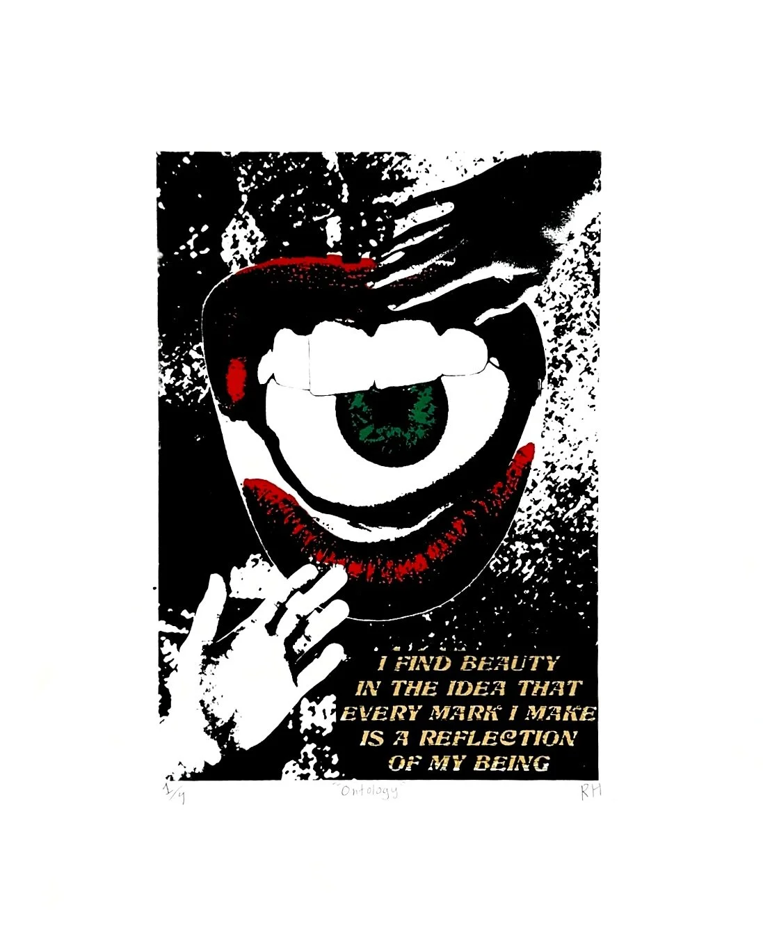 Designed in Photoshop, printed using silkscreen with photo emulsion, scanned