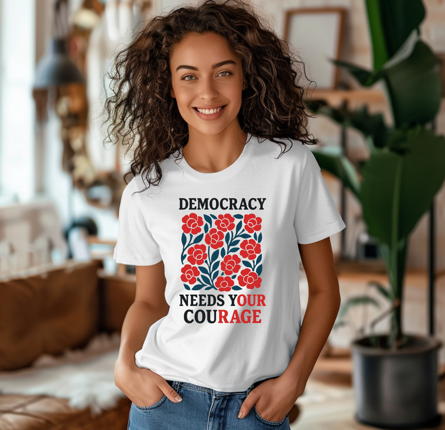 Democracy Needs Your Courage - Unisex t-shirt