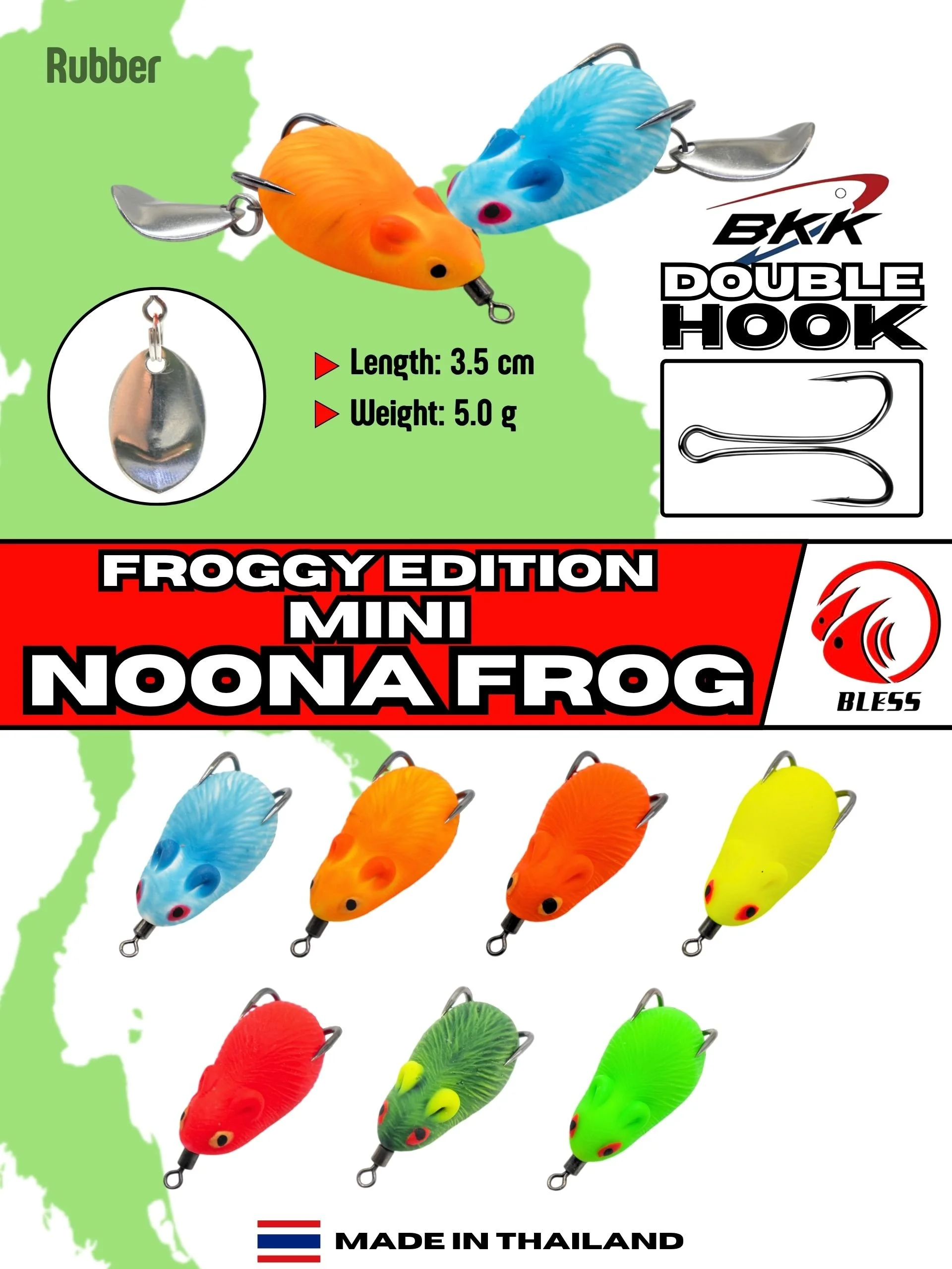 BLESS MINI NOONA FROG 1.38" (3.5CM) / 0.18 OZ (5GR) HOOK NO.1 (52.1)