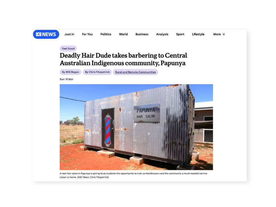 Deadly Hair Dude takes barbering to Central Australian Indigenous community, Papunya