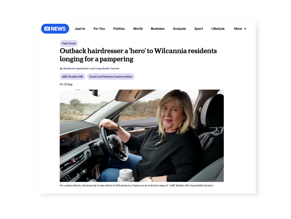 Outback hairdresser a 'hero' to Wilcannia residents longing for a pampering