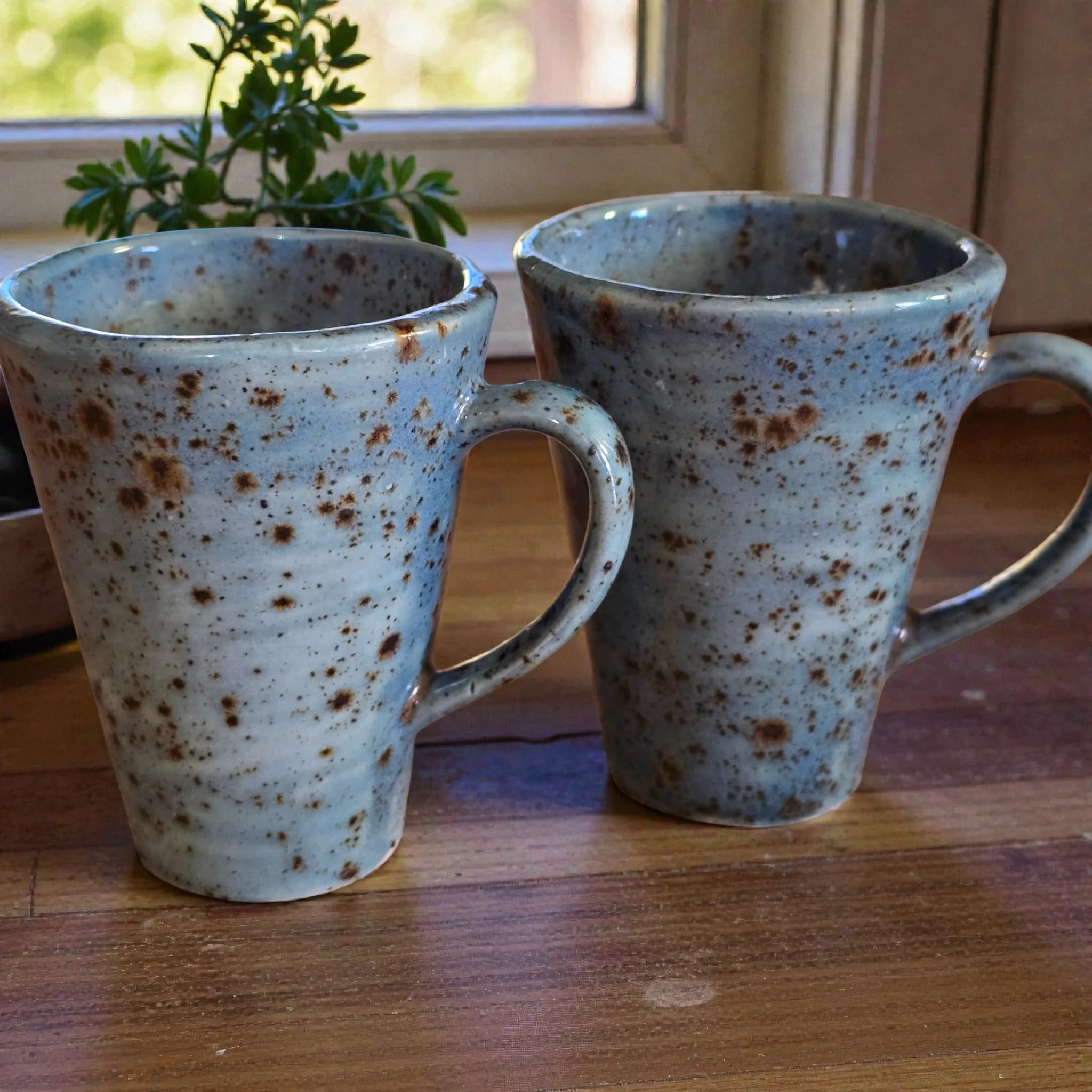 Blue Ash Speckle Ceramic Mugs