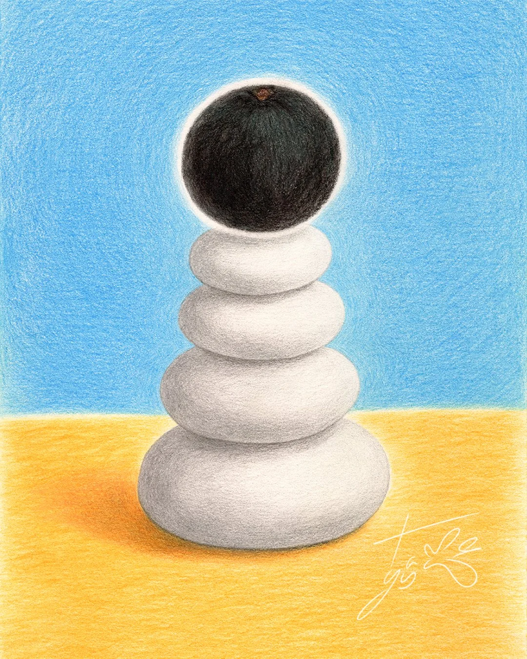돌탑의 꼭대기