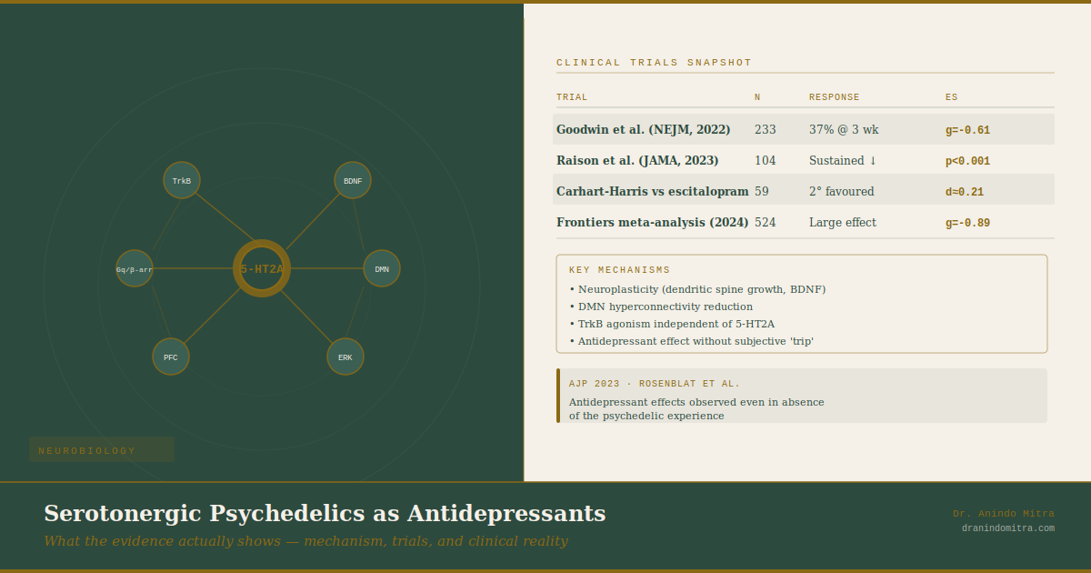 Serotonergic Psychedelics as Antidepressants: What the Evidence Actually Shows