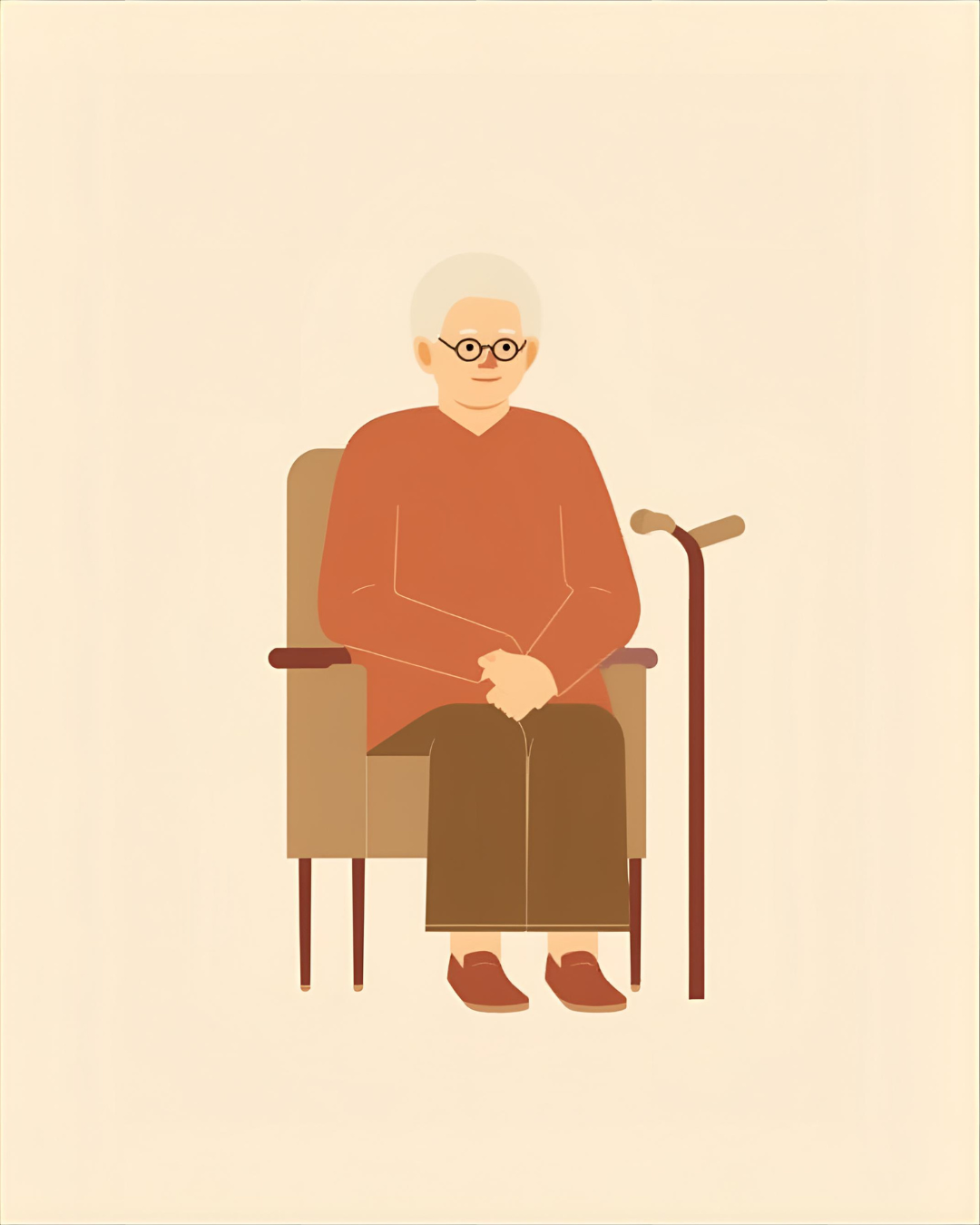 Illustration of elderly person — geriatric psychiatry Gurugram
