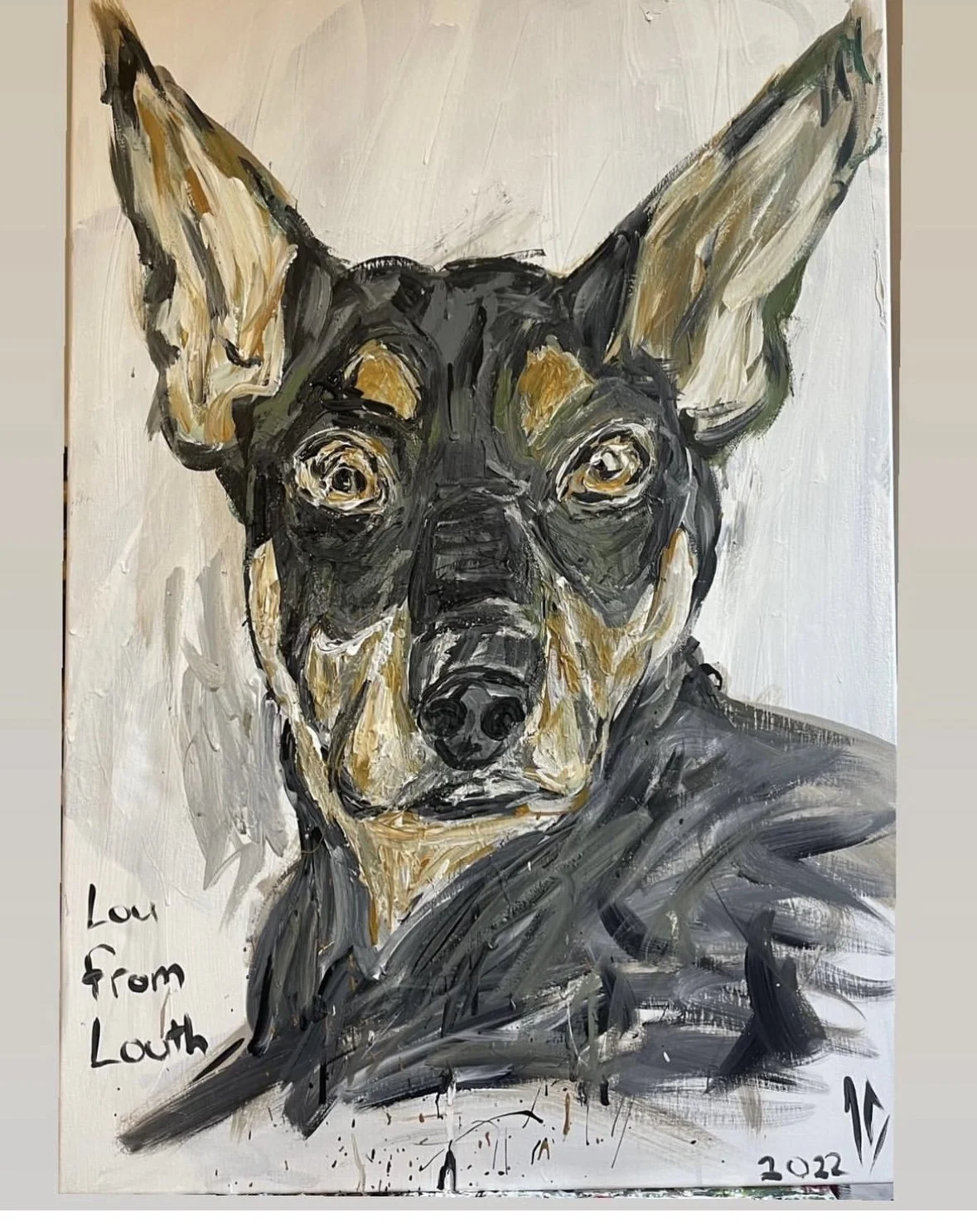 Commission dog portrait painting for family dog 2022.jpg