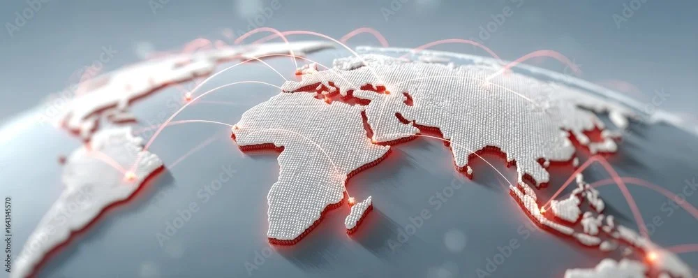 Global economic indicators and geopolitical world map symbolising the insights offered by 92 Speakers