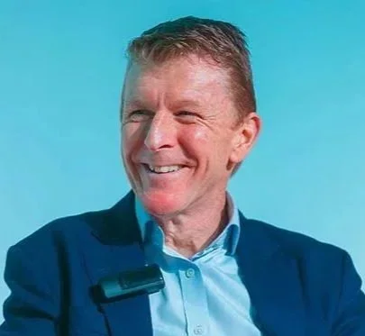 Tim Peake, ESA astronaut and author of "Limitless", on stage for 92 Speakers delivering keynotes on the "Orbital Perspective" and the 2026 mission to the Moon.