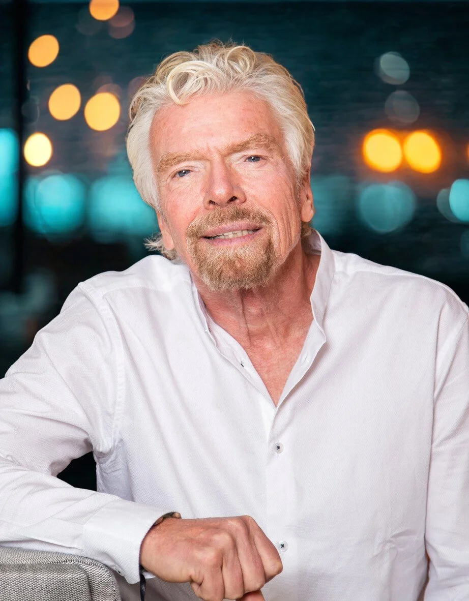 Headshot of Sir Richard Branson, Founder of Virgin Group and entrepreneurial leadership speaker,