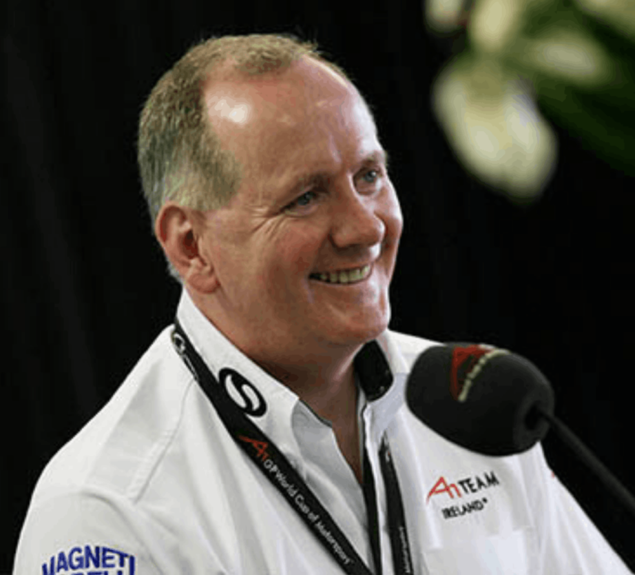 Mark Gallagher, former F1 executive and author of The Business of Winning, delivering a 2026 keynote for 92 Speakers on team performance and data analytics.