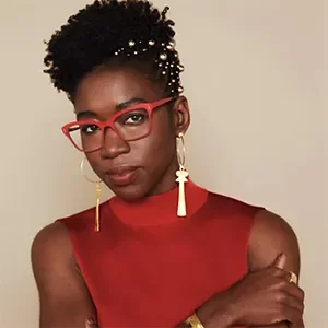 Joy Buolamwini headshot, AI researcher, artist and keynote speaker