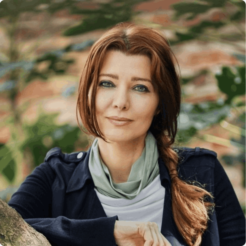 Elif Shafak, award-winning British-Turkish novelist and activist, delivering a 2026 keynote on the power of storytelling, empathy, and global democracy.