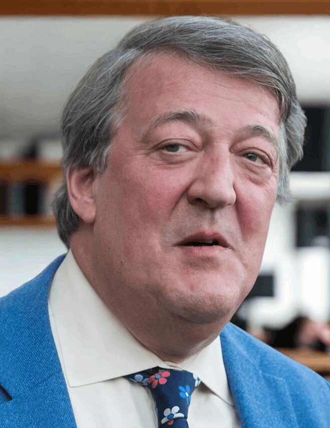 Stephen Fry headshot, writer, broadcaster and keynote speaker