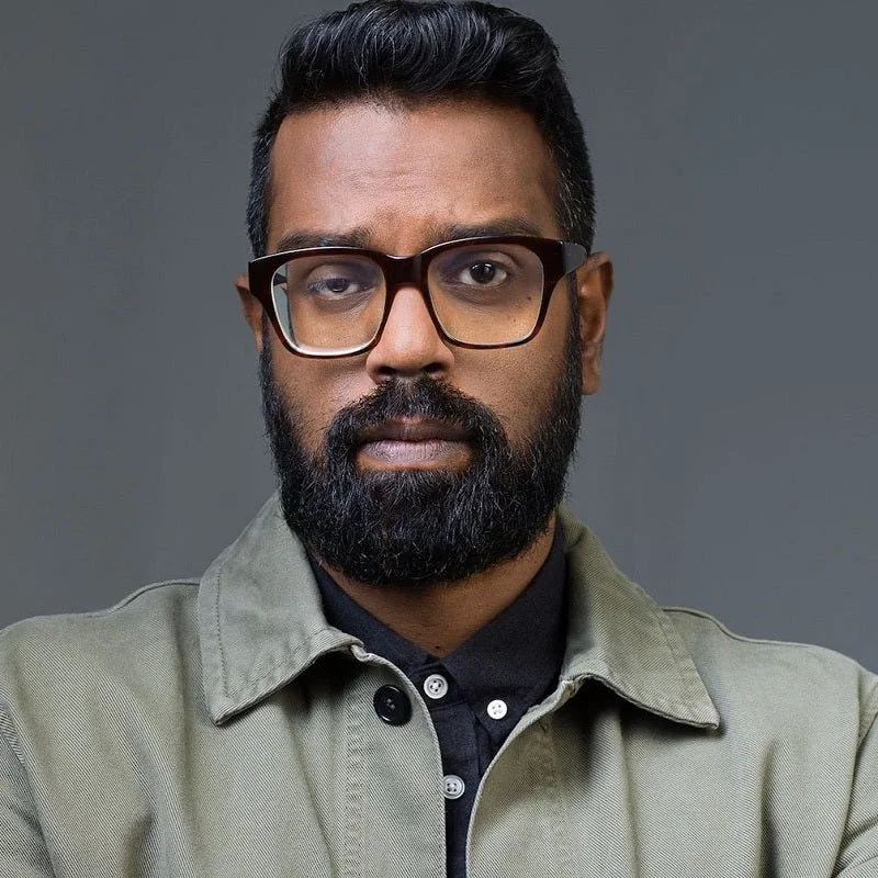 Romesh Ranganathan keynote speaker headshot — comedian and television host