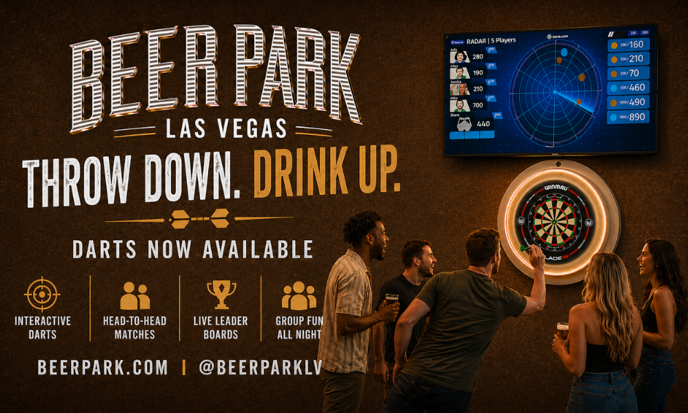 Beer Park Darts interactive darts, head-to-head matches, live leaderboards, group fun all night
