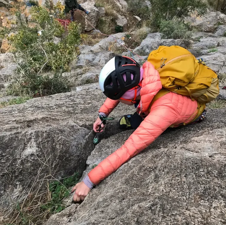 Focus trad climbing in Monachil, look like the girl had a nice climbing instructor