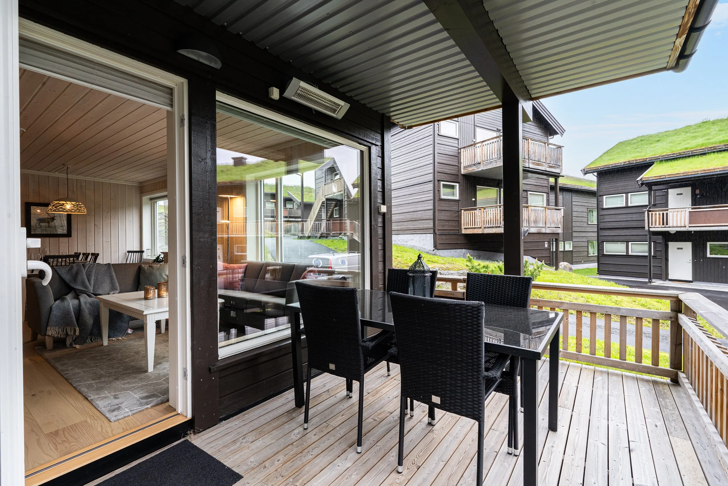 Veranda with outdoor furniture. Photo