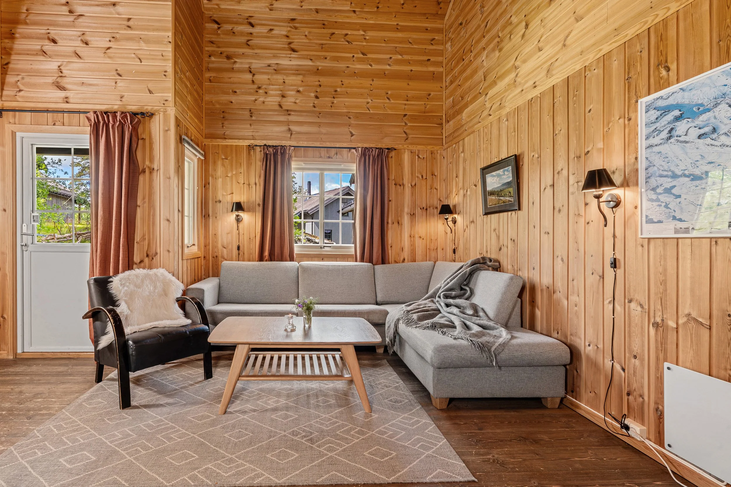 Living room in traditional cottage style. Modern furniture. Photo