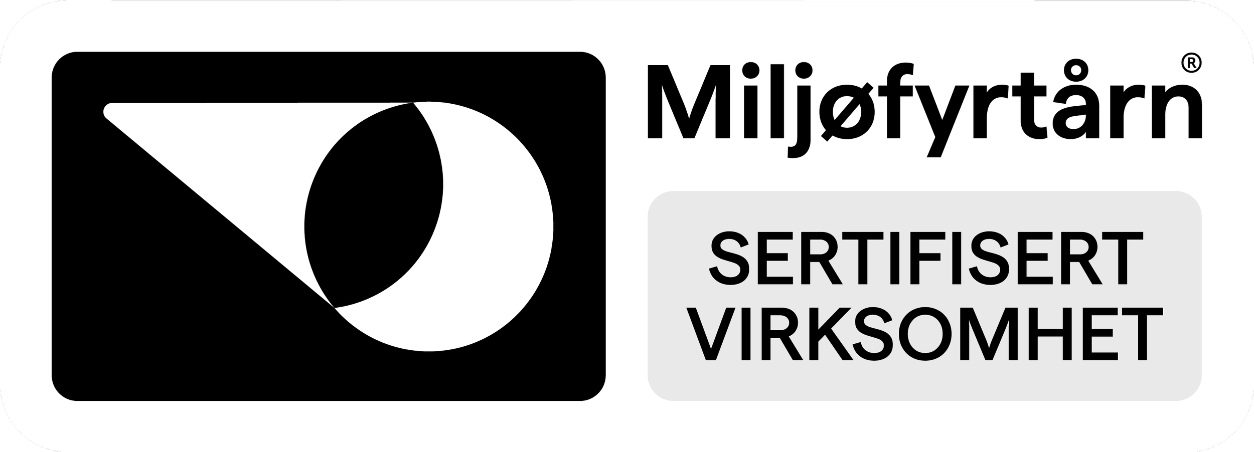 Bevis på at bedriften er Miljofyrtaarn-sertifisert