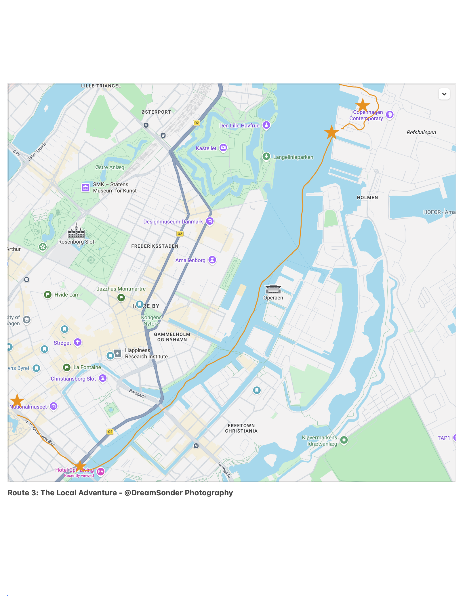 Copenhagen city hall map 2 hour route 3.png