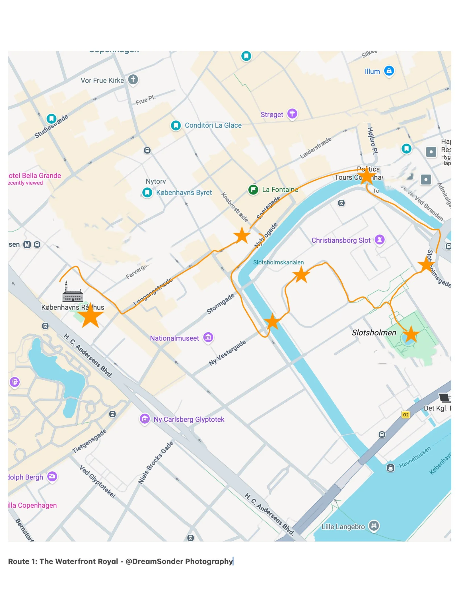 Copenhagen city hall map 2 hour route 2.JPG