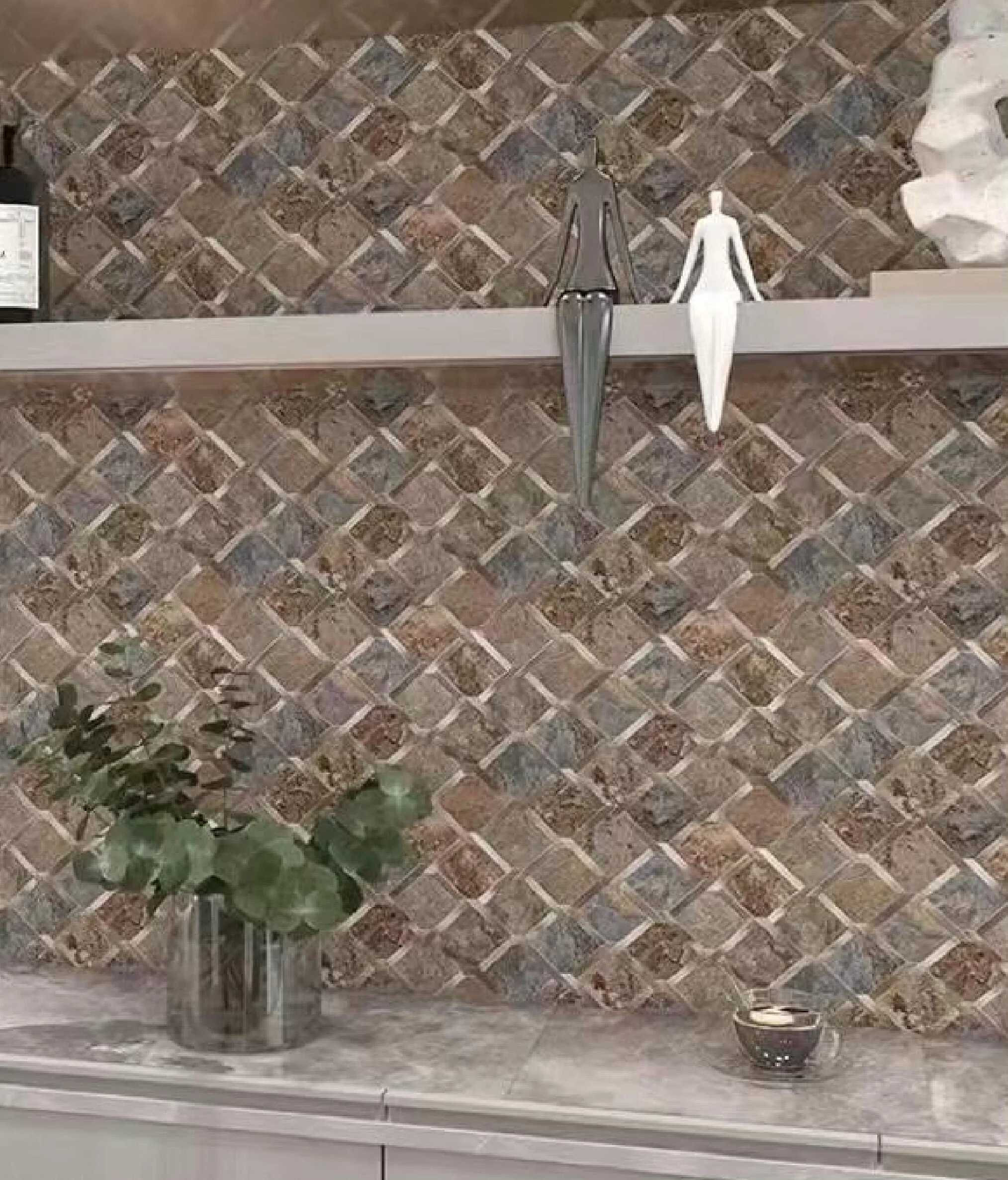 Aluminum mosaic-rhombus