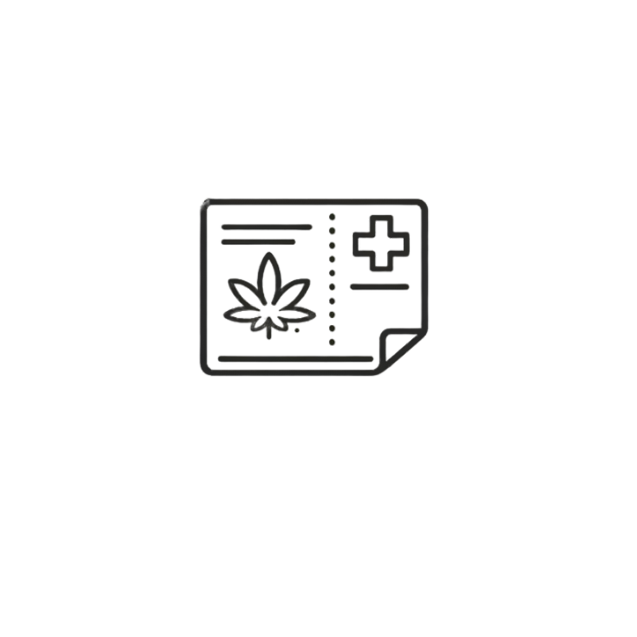 En sort metallseddel med en cannabisblad, og en mikrochip med blå og røde forbindelser.